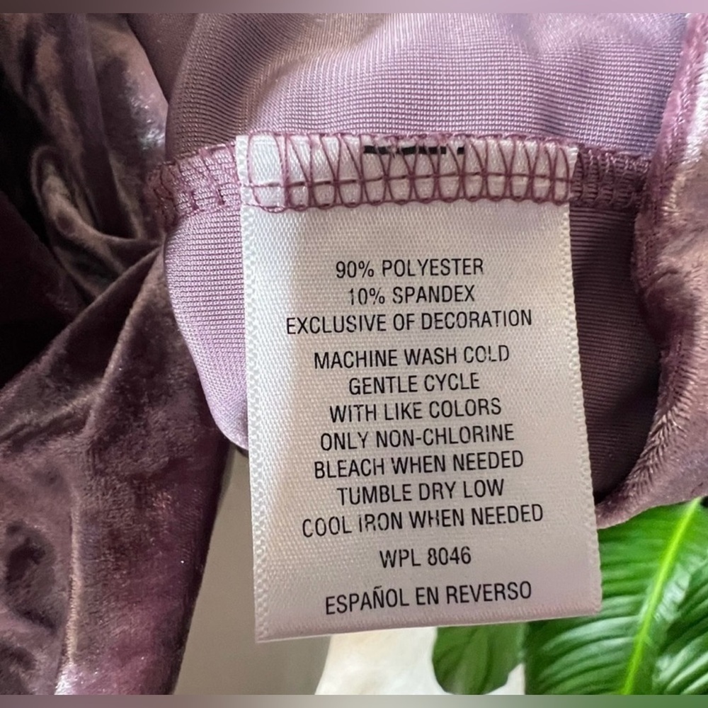 Style & Co. Velvet Floral Blouse - Mauve Women - Picture 13 of 15